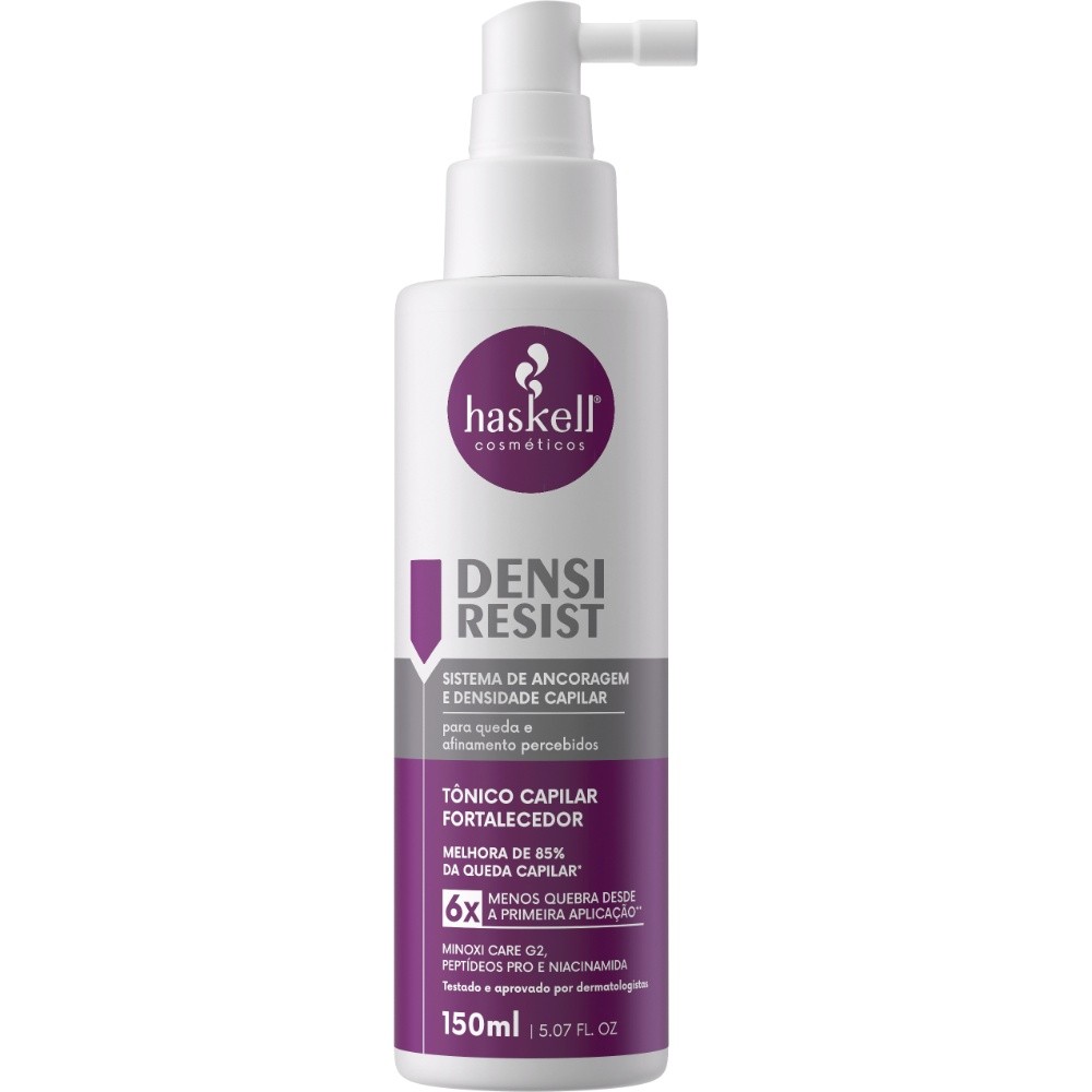 Tônico Capilar Densi Resist 150ml Haskell Para Cabelos com Queda, Afinamento e Quebra Tratamento antiqueda e antiquebra