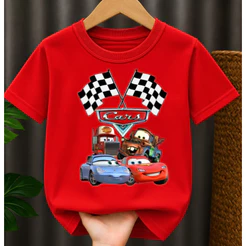 Camiseta Infantil Carros Relâmpago McQueen Sally Mate Menino Festa Aniversário Fantasia 100% Algodão