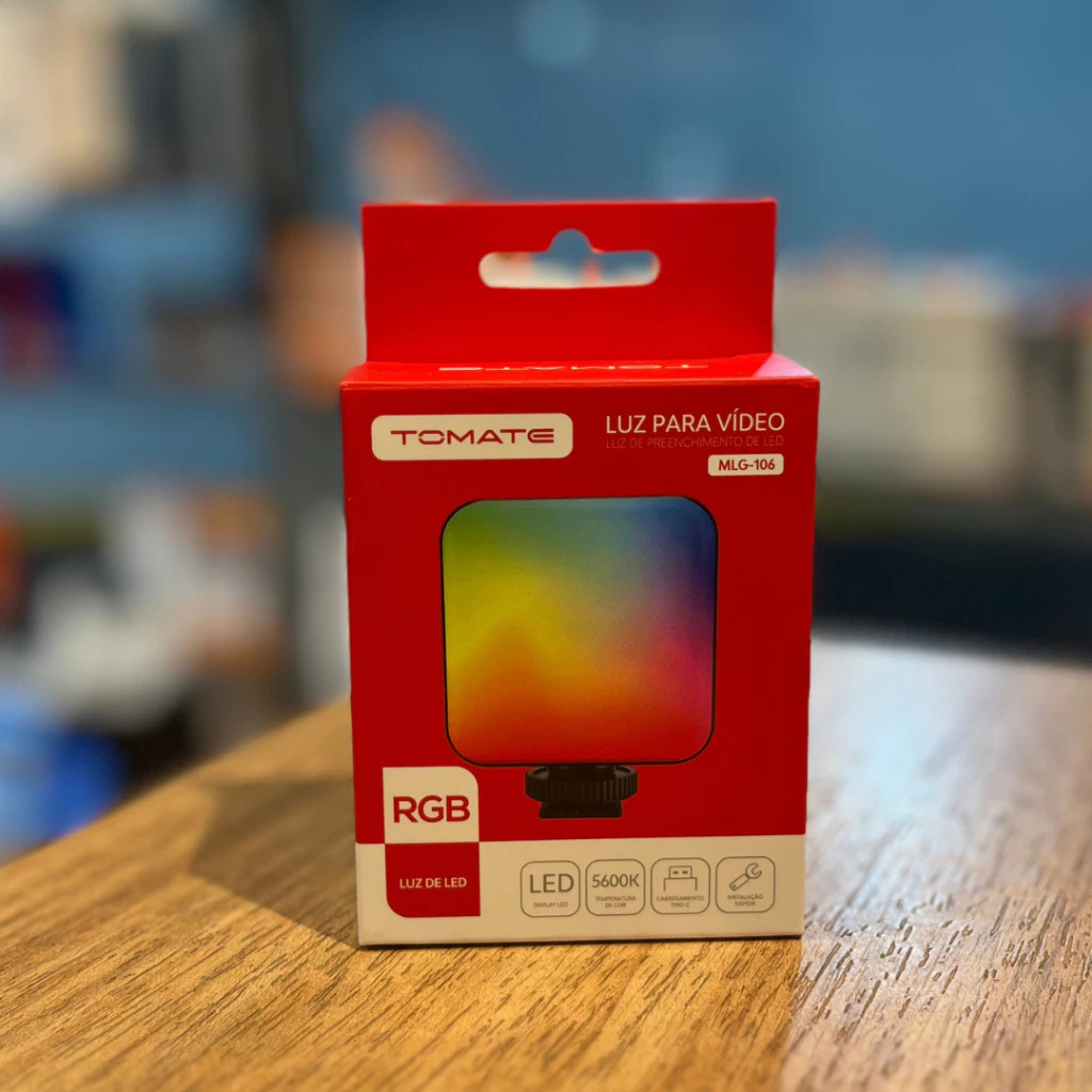 Luz de LED RGB Tomate MLG-106 – Iluminação Profissional para Vídeos e Fotos