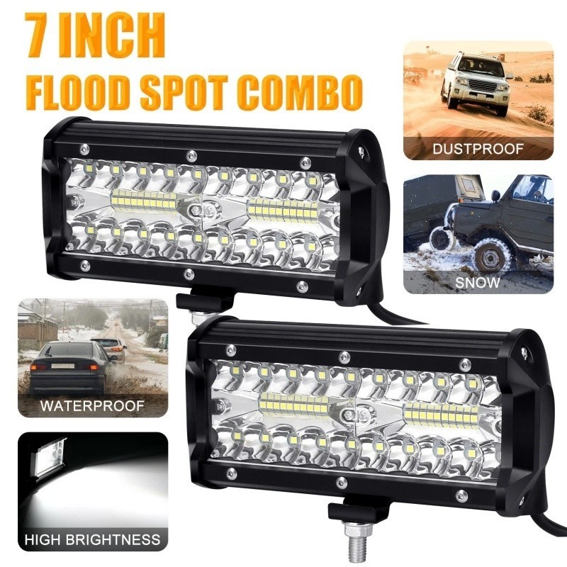 Kit 1/2 Farol Barra LED 8D 800W 17cm 12-24V IP68 Branco Frio Farol Auxiliar Automotivo