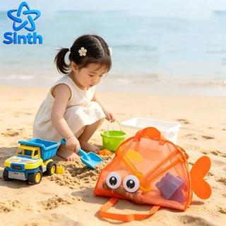 Sinth Portátil Respirável Praia Brinquedo Saco De Armazenamento Grande Capacidade Organizador Malha Para Piscina Dia Aca