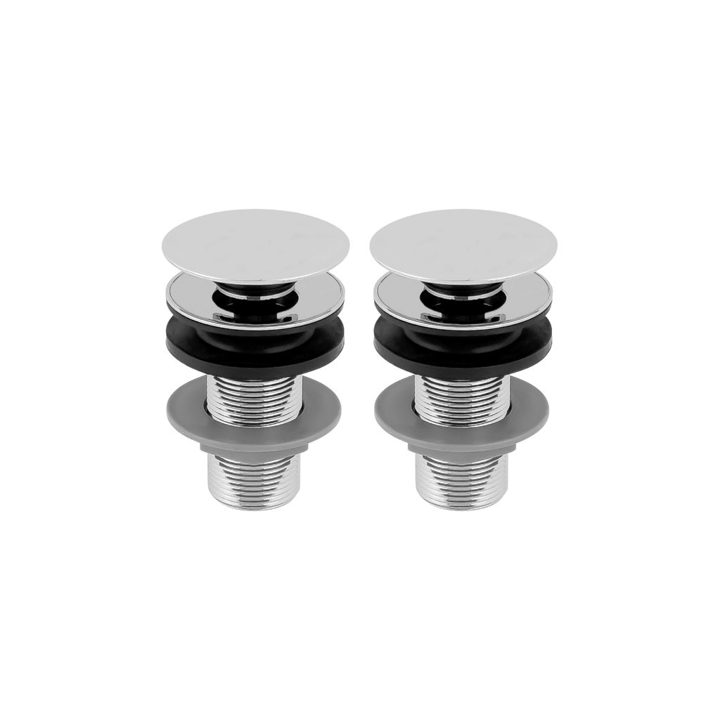Kit 02 Válvula Click Up Luxo Inteligente Inox 7/8 Cromada Para Cuba de Banheiro