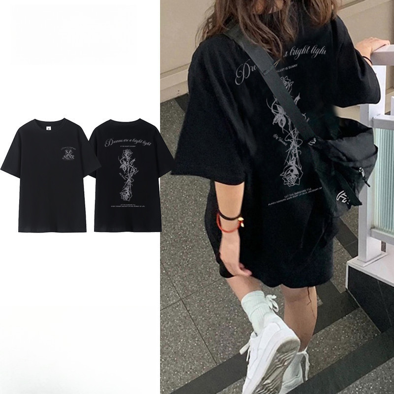 [Camiseta Premium Algodão Puro]LA Plus Size Unissex-Oversized Confortável Estilo Casual Camiseta Tecido Respirável#F3044