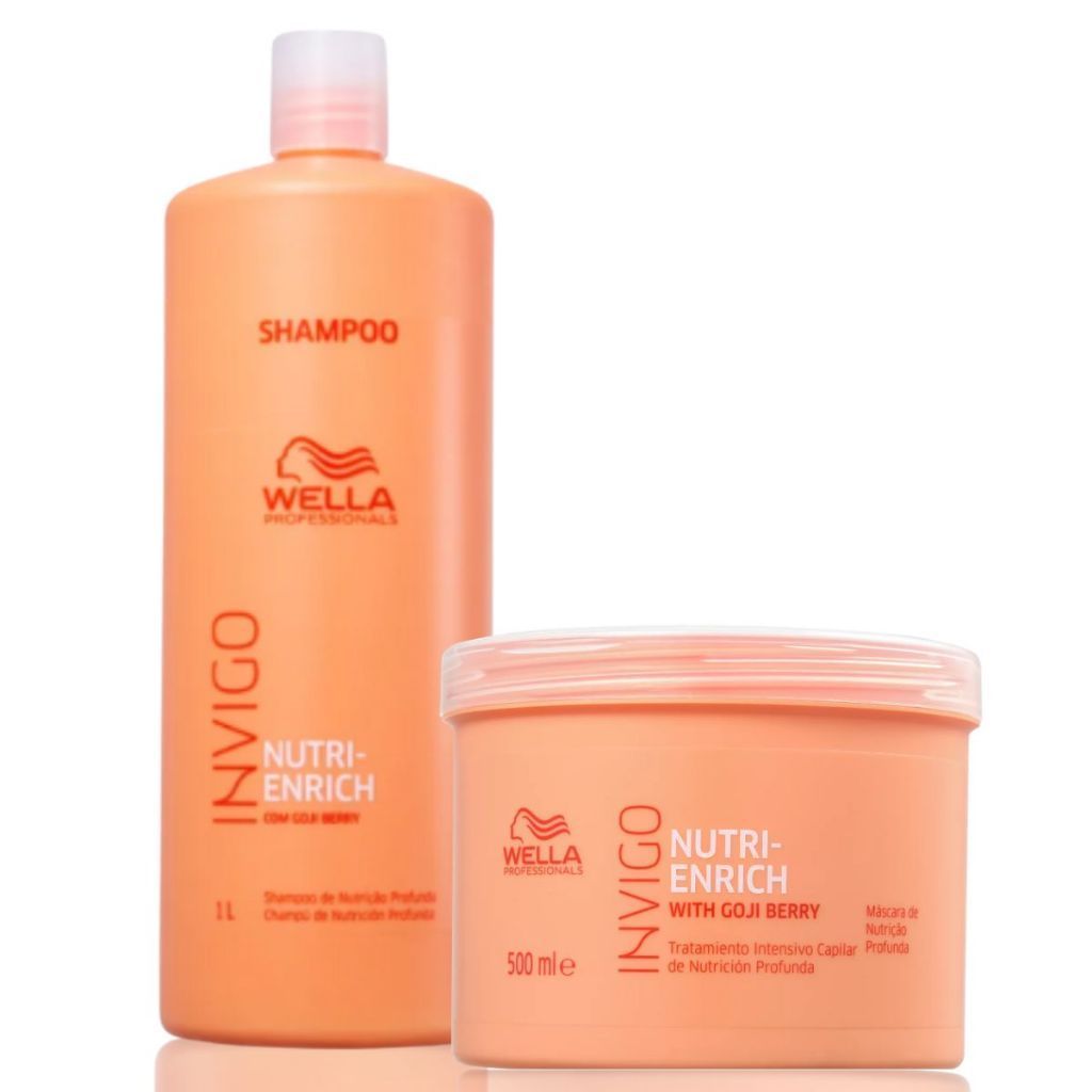 Wella Kit Nutri Enrich Invigo Shampoo 1L e Máscara 500g