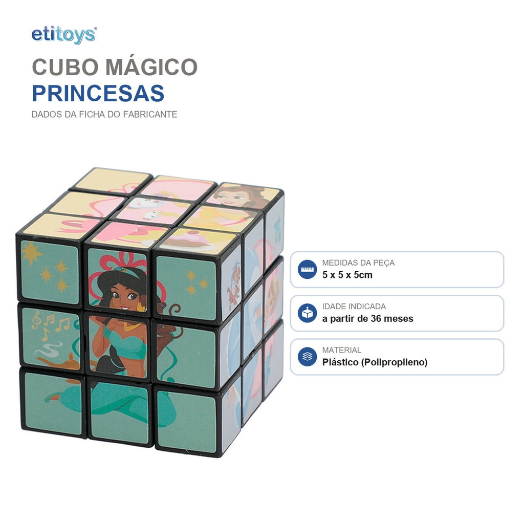 Cubo Mágico Princesas 54mm Etitoys — imagem 2 de 2