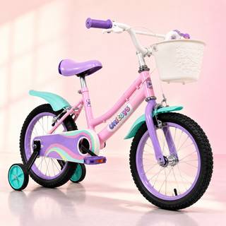 Bicicleta Infantil Menina Rosa Aro 16 Cestinha Roda De Apoio