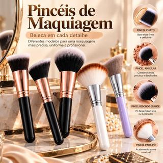 Pincel de Maquiagem para Rosto, Pó e Base, Cerdas Macias e Densas, Pincel Grande para Maquiagem Facial