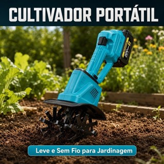 Mini Cultivador Rotativo Sem Fio 20V Portátil, Ferramenta para Afrouxar Solo de Horta e Jardinagem Doméstica