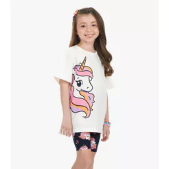 Conjunto Blusa com Ciclista Menina Rovi Kids Bege