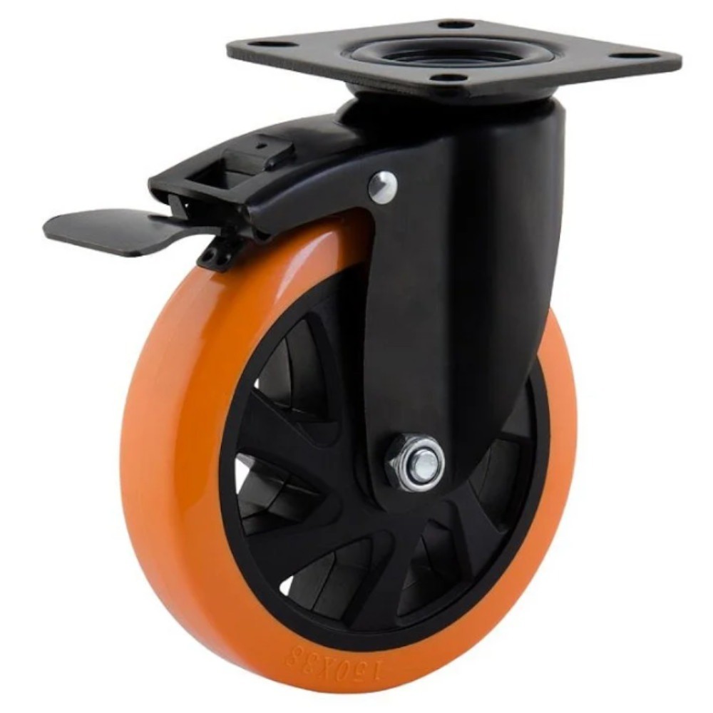 Rodízio giratório com freio 3" PVC - GLPBF.312.BPA.E - Colson