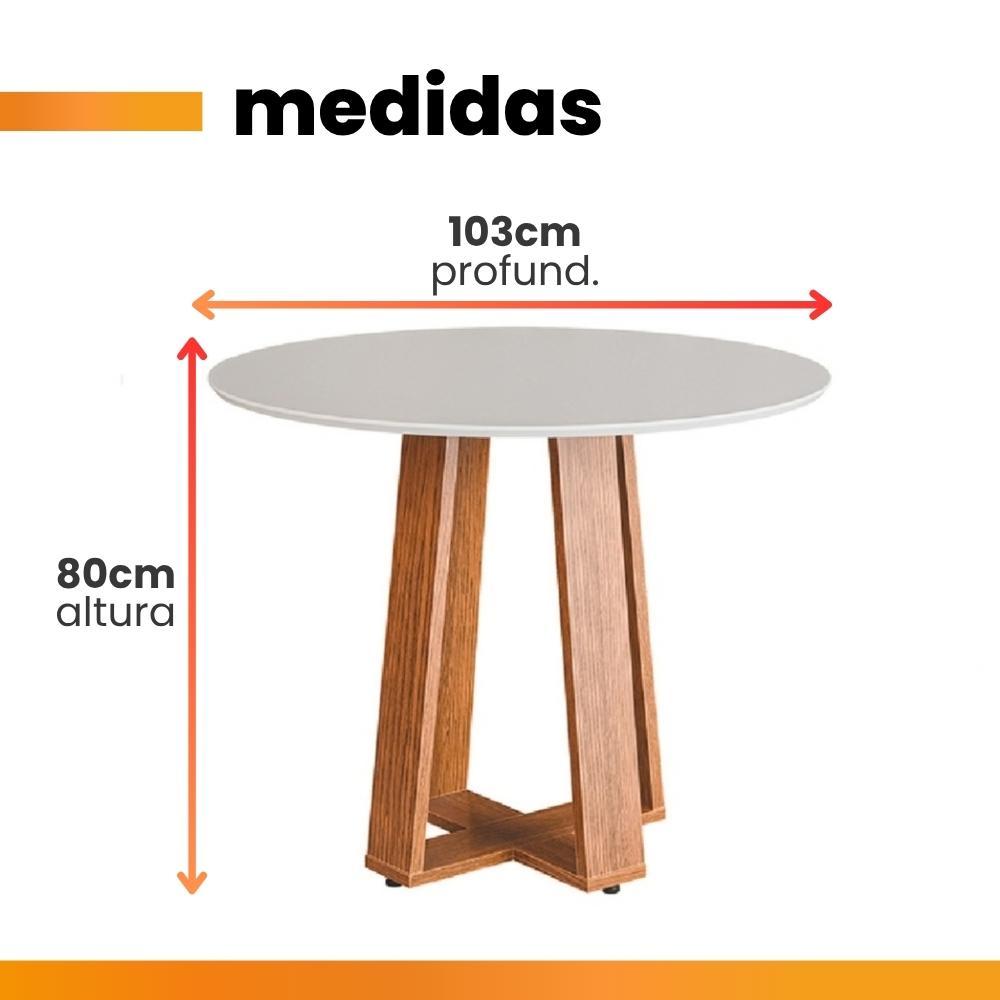 Conjunto Sala de Jantar Mesa Athenas Redonda 4 Cadeiras Trieste Madeirado/Mascavo Dobuê · foto 2