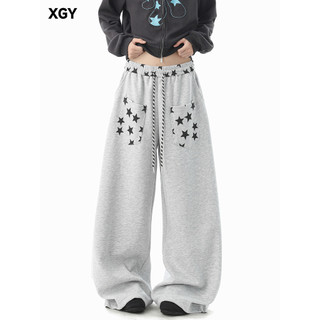Americano Retro estrela impressão Sweatpants masculino cordão Design sentido Jazz dança calças soltas esportes Drape cal