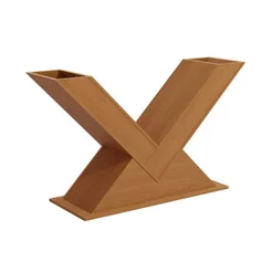 Base para Mesa de Jantar Formato em V 6 Lugares Madeira 127cm Sala de Jantar Marrom/Canela
