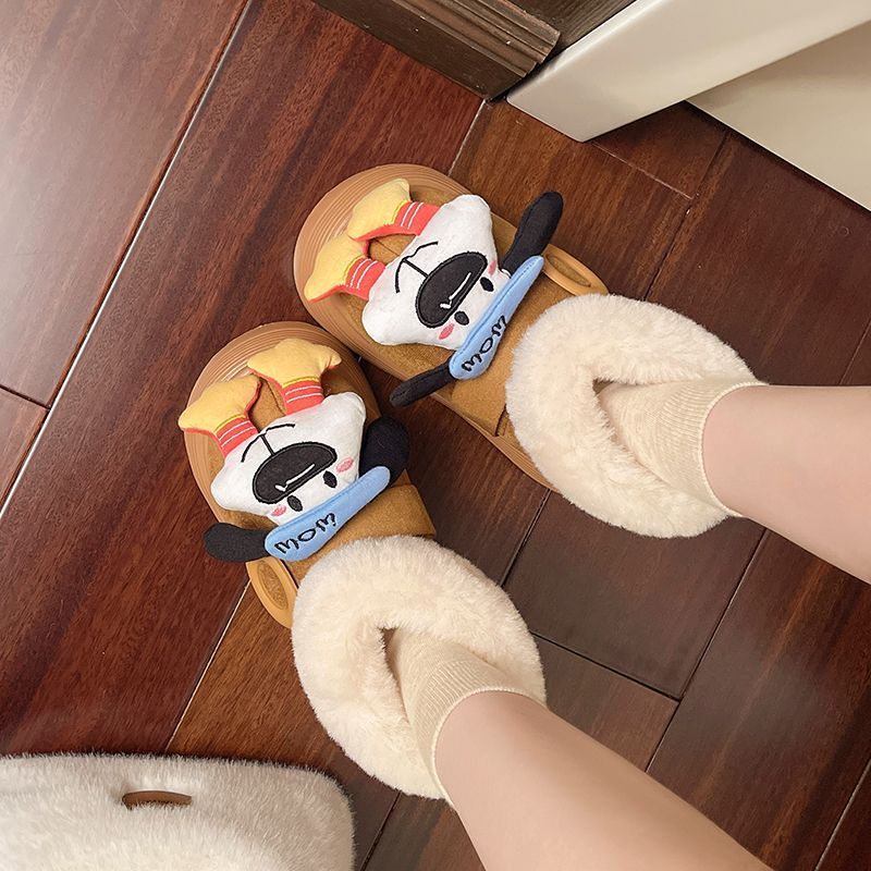 Nicho All-Match bonito dos desenhos animados filhote de cachorro botas de neve feminino 2026 inverno novo estilo de sola