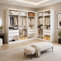 Conjunto Closet Casal sem Portas 2 Módulos 6 Gavetas França Yescasa Branco Branco