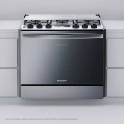 Fogão Brastemp 5 Bocas de Embutir cor Inox com Turbo Chama e Touch Timer - BYS5PCR