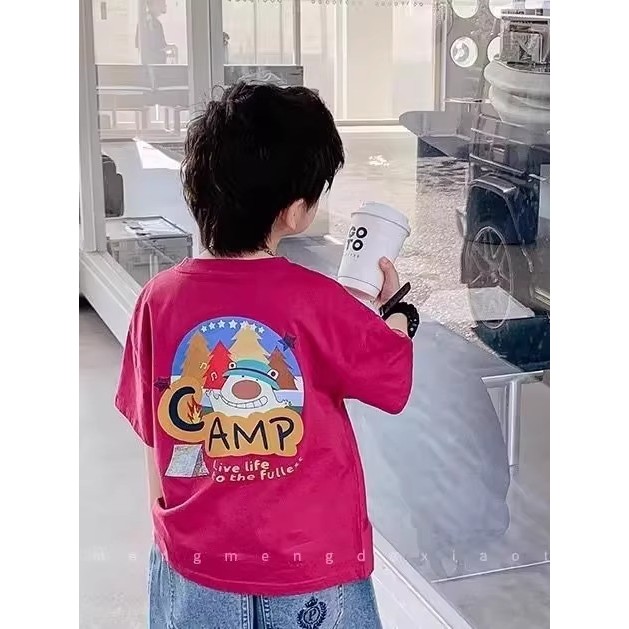 Crianças crianças roupas meninos camiseta de manga curta verão crianças bonito dos desenhos animados impresso moda rosa 