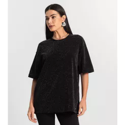 Blusa Feminina T-Shirt Over Rovitex Preto