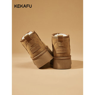 Kekafu botas de neve de sola grossa feminina velo engrossado sapatos femininos 2025 novo estilo inverno quente peludo ne