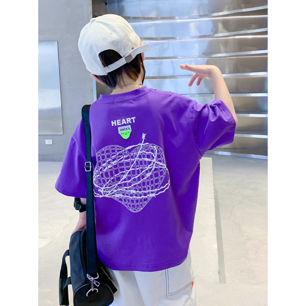 Meninos camiseta de manga curta 2026 novo estilo roupas de verão crianças versão coreana camiseta grande menino verão pu