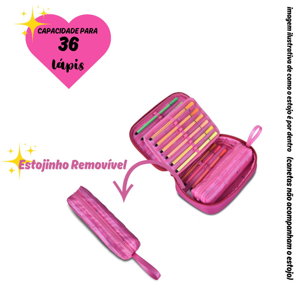 Estojo Box 36 Pens Rebecca Bonbon Foil Gloss -Clio Style Modelo:Rosa — imagem 2 de 2