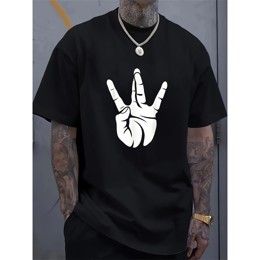 Camiseta Masculina Plus size Camiseta Urbana com Estampa Oversized Básica Oversized 100% Algodão