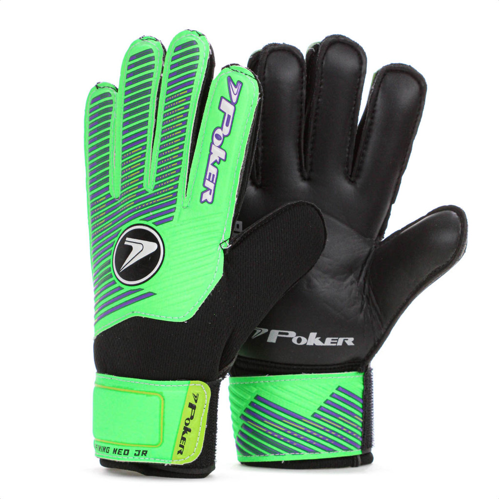 Luva de Goleiro Poker Campo Training Neo Junior Verde e Preto - Infantil