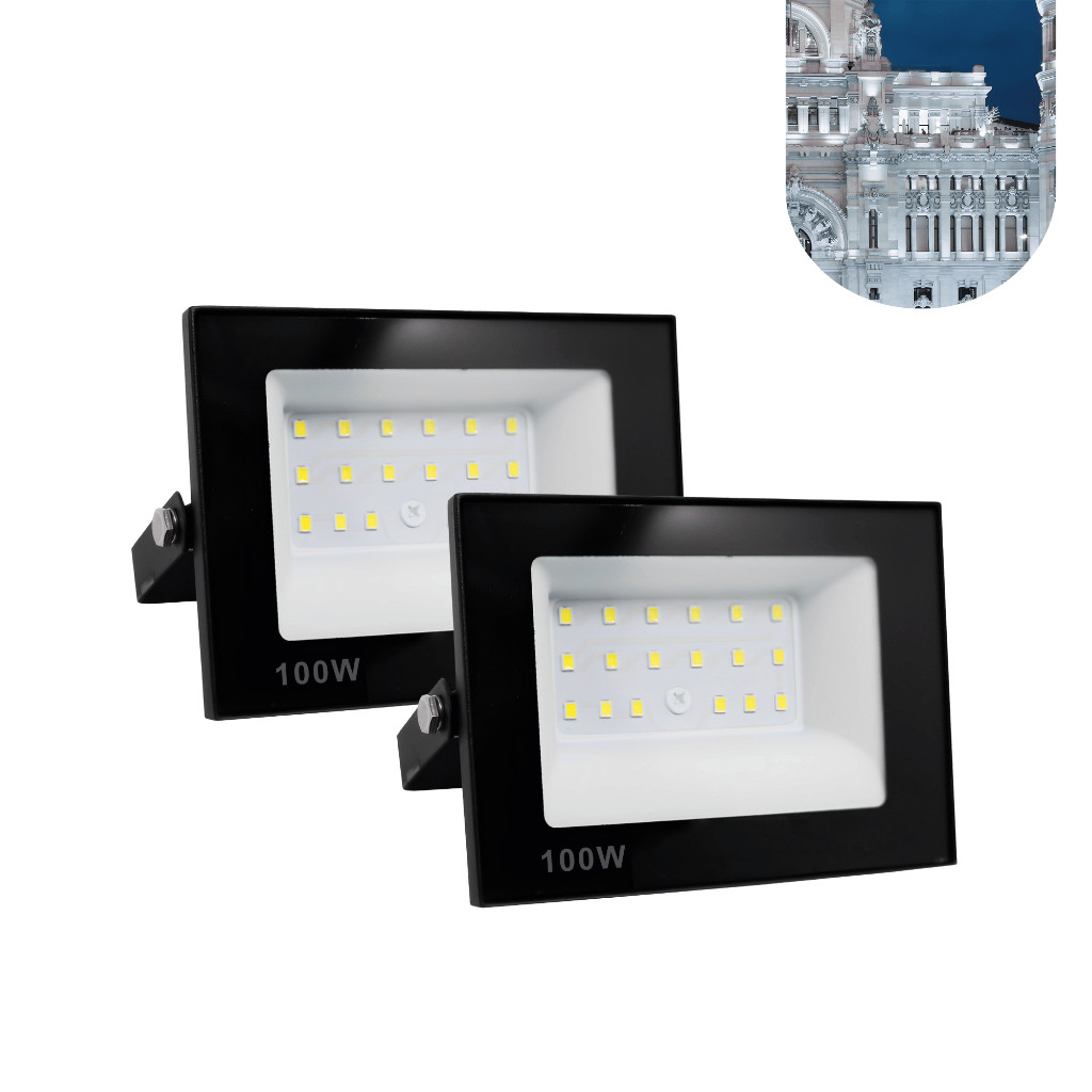 Kit Refletor Led 200w/400w/500w/600w Holofote Bivolt Prova Dágua Luz Frio