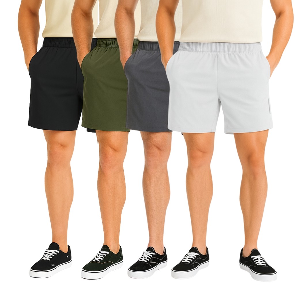 Kit com 4 Bermudas Sport Masculinas – Treino Academia