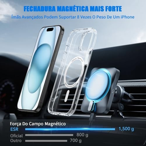 Capa Transparente Magnética MagSafe Anti Impacto Para iPhone 11 12 13 14 15 16 17 Pro Max – TPU Premium Ultra Fina