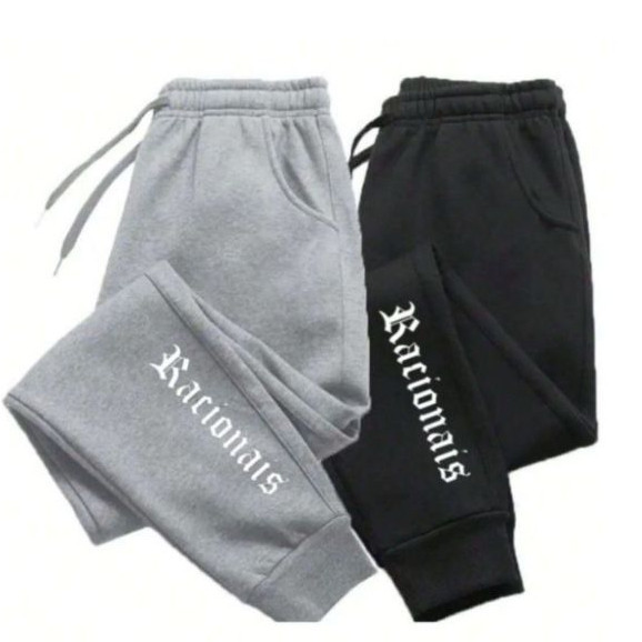 Calças Moletom Jogger Racionais  Unissex Flanelado Confortavel Escolha a Cor Caimento Jogger