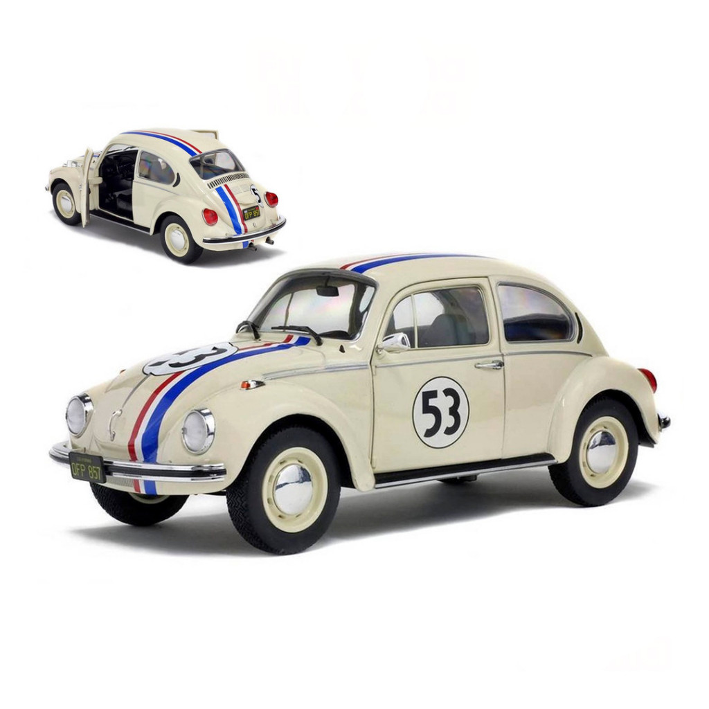 Miniatura Carro Fusca 53 Herbie a Fricção Carrinho Brinquedo de Ferro para Coleção de Fusquinha