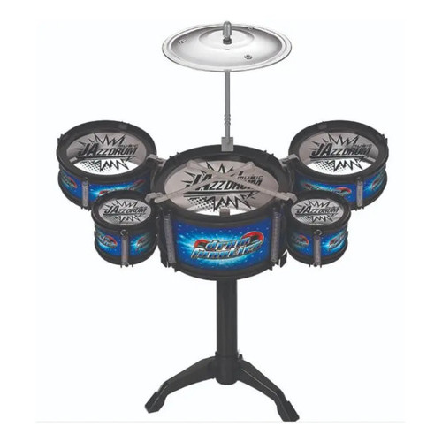 Bateria Musical Infantil Art Brink Azul Mini 8 Peças