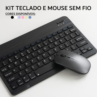 Kit Teclado e Mouse Sem Fio Bluetooth Ultrafino Portátil Recarregável Celular Notebook Computador em Oferta na Shopee