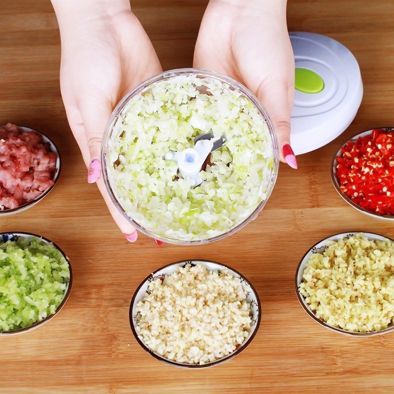 Triturador De Alho Mini Processador Manual Cebola Temperos Legumes Verdura Alimentos Cozinha 250ml