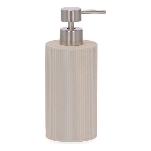 Detalhes do Kit Banheiro Lavabo Em Cimento Areia Dispenser e Copo Porta Escovas Maquiagem Bege Aço Escovado