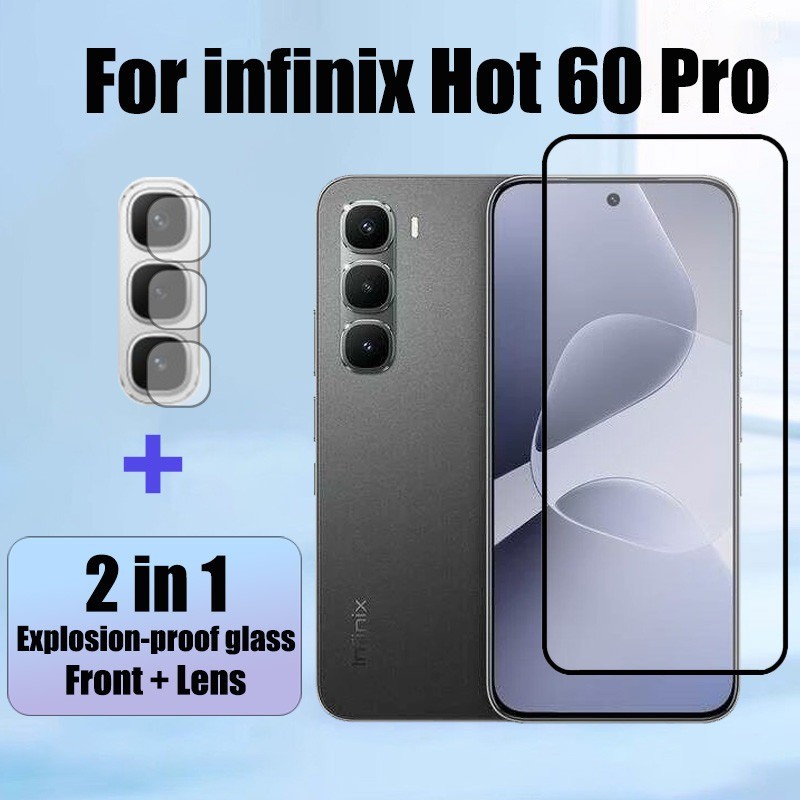 Protetor De Tela De Vidro Temperado 2 Em 1 infinix Hot 60 Pro HD Para 60i 4G E Filme De Lente De Câmera em Oferta na Shopee