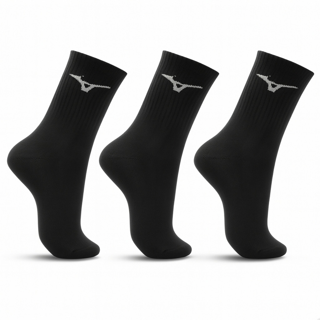 KIT 3 PARES MEIAS MIZUNO BASIC PRETO 39/44