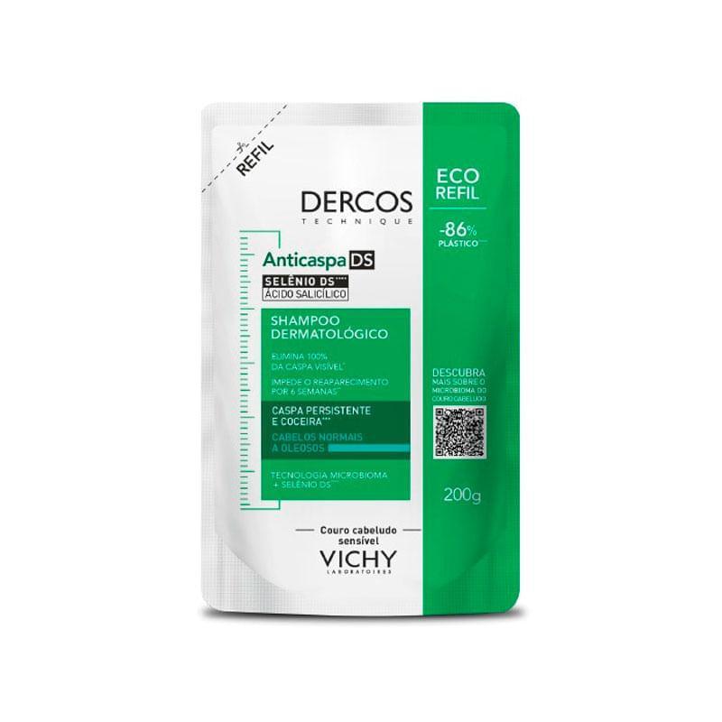 Refil Shampoo Anticaspa DS Vichy Dercos Cabelos Normais e Oleosos 200g em Oferta na Shopee