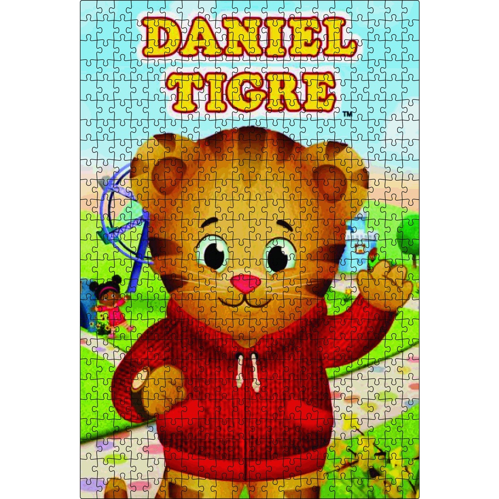 Quebra-cabeça Daniel Tigre 500 Peças Feito em Madeira (MDF) 32X47 cm Grande