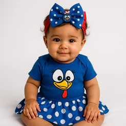 Body Bebê Infantil Menina Mêsversário Temático Galinha Pintadinha Super Confortável Promoção