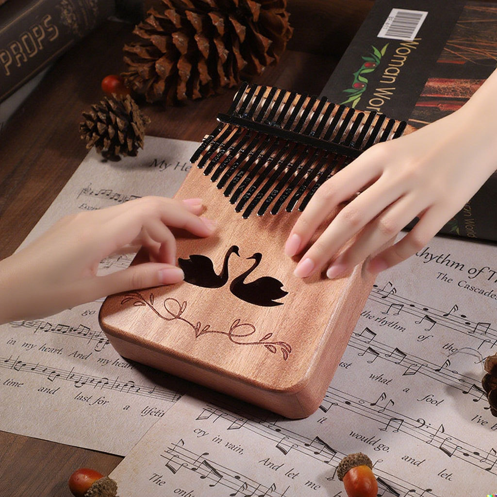 Kalimba 21/17 Chaves Piano Dedo Instrumento Percussão.