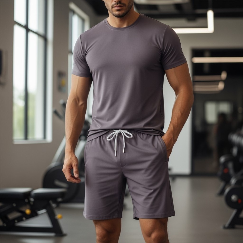 Conjunto Masculino Importado Confortável Camiseta + Shorts Casual e Esportivo