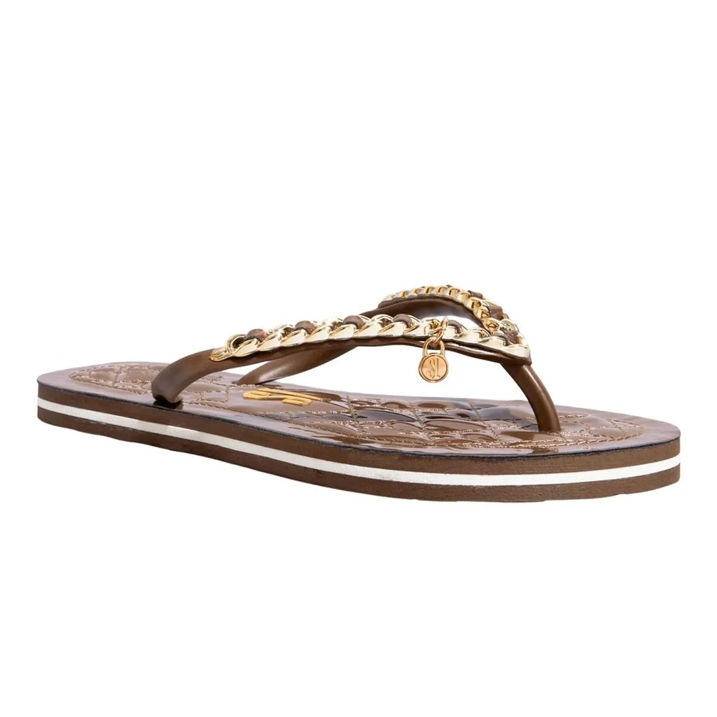 CHINELO FLIP FLOP SANTA LOLLA VERNIZ MARROM TERRA ORIGINAL