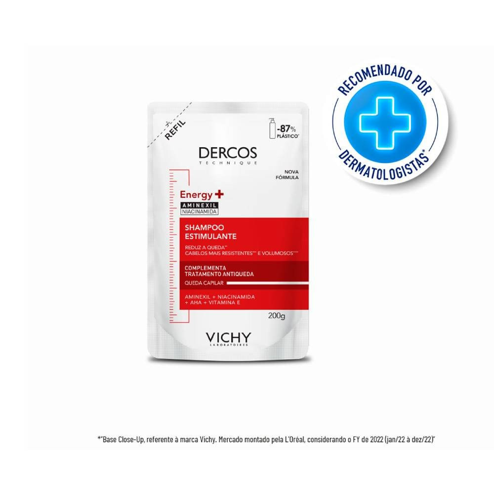 Shampoo Antiqueda Vichy Dercos Energy+ Estimulante Energizante Refil 200g em Oferta na Shopee