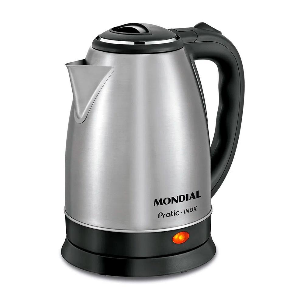 Chaleira Elétrica Mondial 2 Litros CE-06 Preto Inox Rápida Segura Econômica e Silenciosa em Oferta na Shopee
