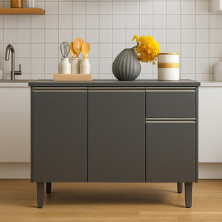 Balcão De Cozinha Vanessa 105cm Com Tampo Mdp - Ajl Móveis