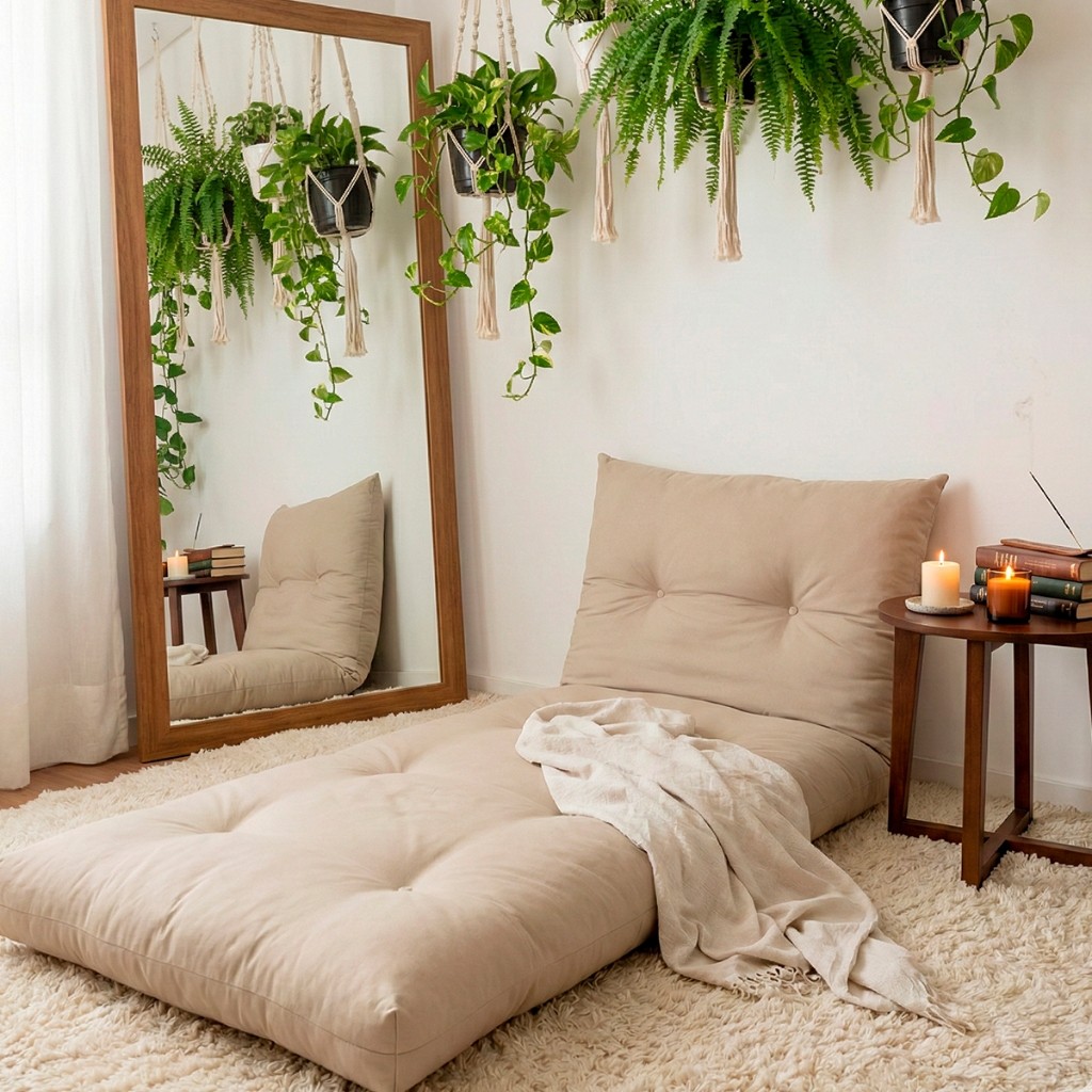 Imagem Almofada Futon Dobrável 170x60x9cm Colchonete Multiuso Visita Sofá Meditação