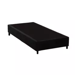 Cama Box Base Solteiro Universal Suede Black (96x203x20) - Costa Rica