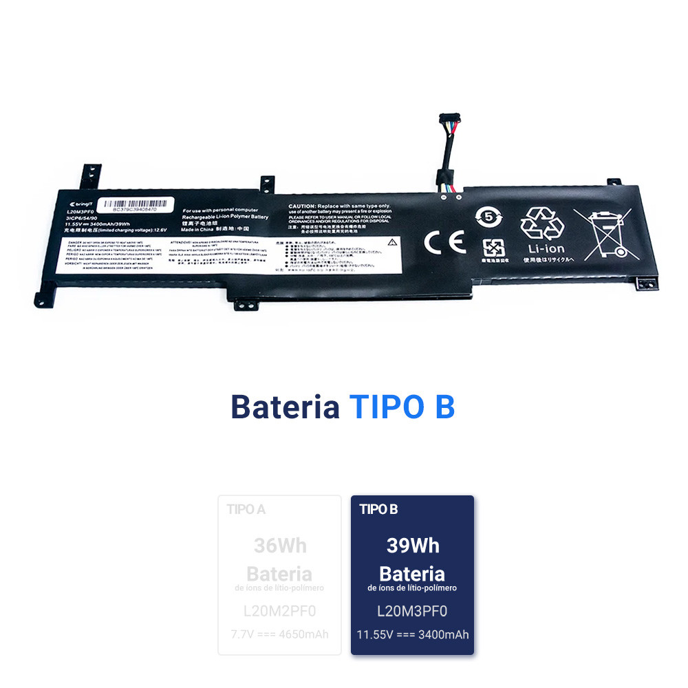 Bateria para Notebook Lenovo Ideapad S15 G2 ALC 11.55V